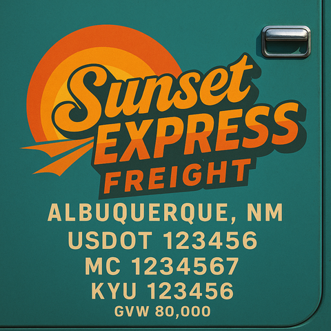 Custom Truck Door Lettering Sign Decal Sticker For Trucking, Businesses with City, State and USDOT, MC, GVW Truck Sign (2-Pack)