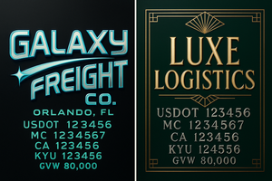 Custom Truck Door Lettering Sign Decal Sticker For Trucking, Businesses with City, State and USDOT, MC, GVW Truck Sign (2-Pack)
