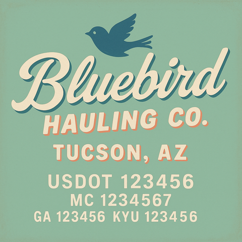 Custom Truck Door Lettering Sign Decal Sticker For Trucking, Businesses with City, State and USDOT, MC, GVW Truck Sign (2-Pack)