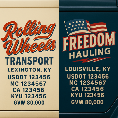 Custom Truck Door Lettering Sign Decal Sticker For Trucking, Businesses with City, State and USDOT, MC, GVW Truck Sign (2-Pack)