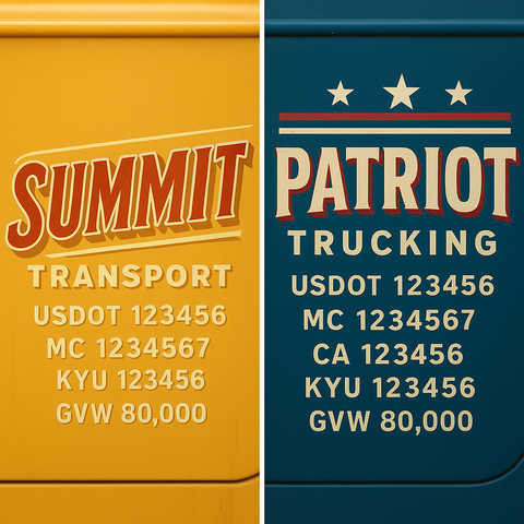 Custom Truck Door Lettering Sign Decal Sticker For Trucking, Businesses with City, State and USDOT, MC, GVW Truck Sign (2-Pack)