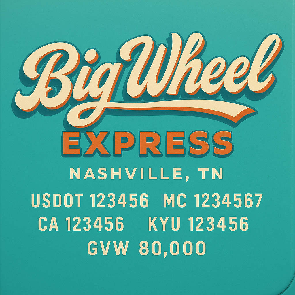 Custom Truck Door Lettering Sign Decal Sticker For Trucking, Businesses with City, State and USDOT, MC, GVW Truck Sign (2-Pack)