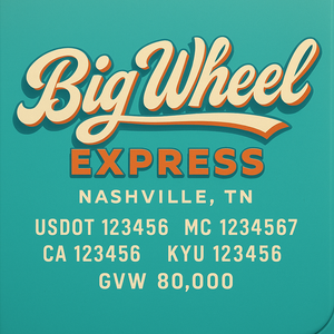 Custom Truck Door Lettering Sign Decal Sticker For Trucking, Businesses with City, State and USDOT, MC, GVW Truck Sign (2-Pack)