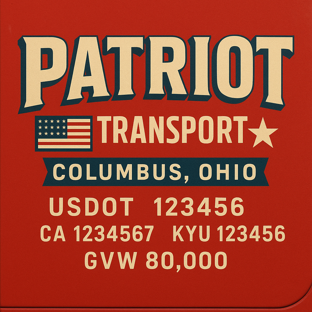 Custom Truck Door Lettering Sign Decal Sticker For Trucking, Businesses with City, State and USDOT, MC, GVW Truck Sign (2-Pack)