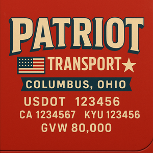 Custom Truck Door Lettering Sign Decal Sticker For Trucking, Businesses with City, State and USDOT, MC, GVW Truck Sign (2-Pack)