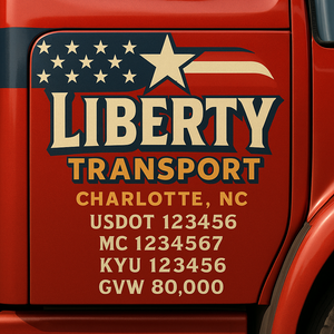 Custom Truck Door Lettering Sign Decal Sticker For Trucking, Businesses with City, State and USDOT, MC, GVW Truck Sign (2-Pack)
