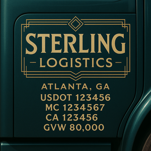 Custom Truck Door Lettering Sign Decal Sticker For Trucking, Businesses with City, State and USDOT, MC, GVW Truck Sign (2-Pack)