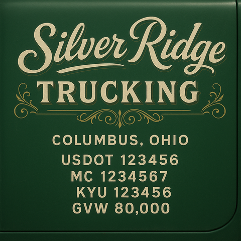 Custom Truck Door Lettering Sign Decal Sticker For Trucking, Businesses with City, State and USDOT, MC, GVW Truck Sign (2-Pack)