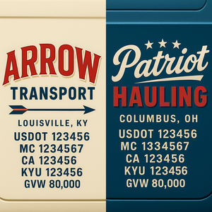 Custom Truck Door Lettering Sign Decal Sticker For Trucking, Businesses with City, State and USDOT, MC, GVW Truck Sign (2-Pack)