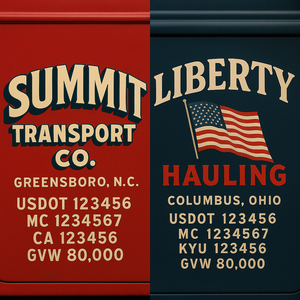 Custom Truck Door Lettering Sign Decal Sticker For Trucking, Businesses with City, State and USDOT, MC, GVW Truck Sign (2-Pack)