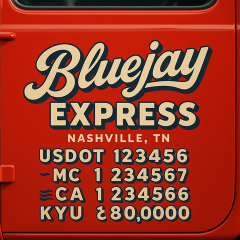 Custom Truck Door Lettering Sign Decal Sticker For Trucking, Businesses with City, State and USDOT, MC, GVW Truck Sign (2-Pack)