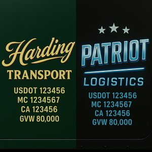 Custom Truck Door Lettering Sign Decal Sticker For Trucking, Businesses with City, State and USDOT, MC, GVW Truck Sign (2-Pack)
