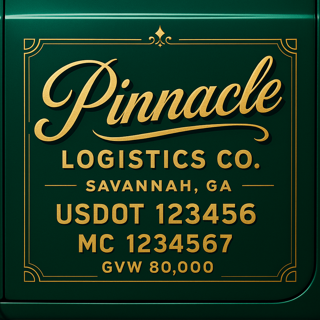 Custom Truck Door Lettering Sign Decal Sticker For Trucking, Businesses with City, State and USDOT, MC, GVW Truck Sign (2-Pack)
