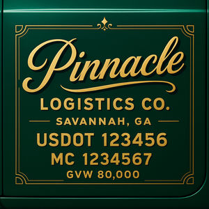 Custom Truck Door Lettering Sign Decal Sticker For Trucking, Businesses with City, State and USDOT, MC, GVW Truck Sign (2-Pack)