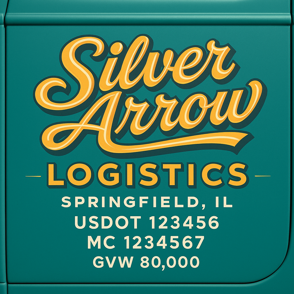 Custom Truck Door Lettering Sign Decal Sticker For Trucking, Businesses with City, State and USDOT, MC, GVW Truck Sign (2-Pack)