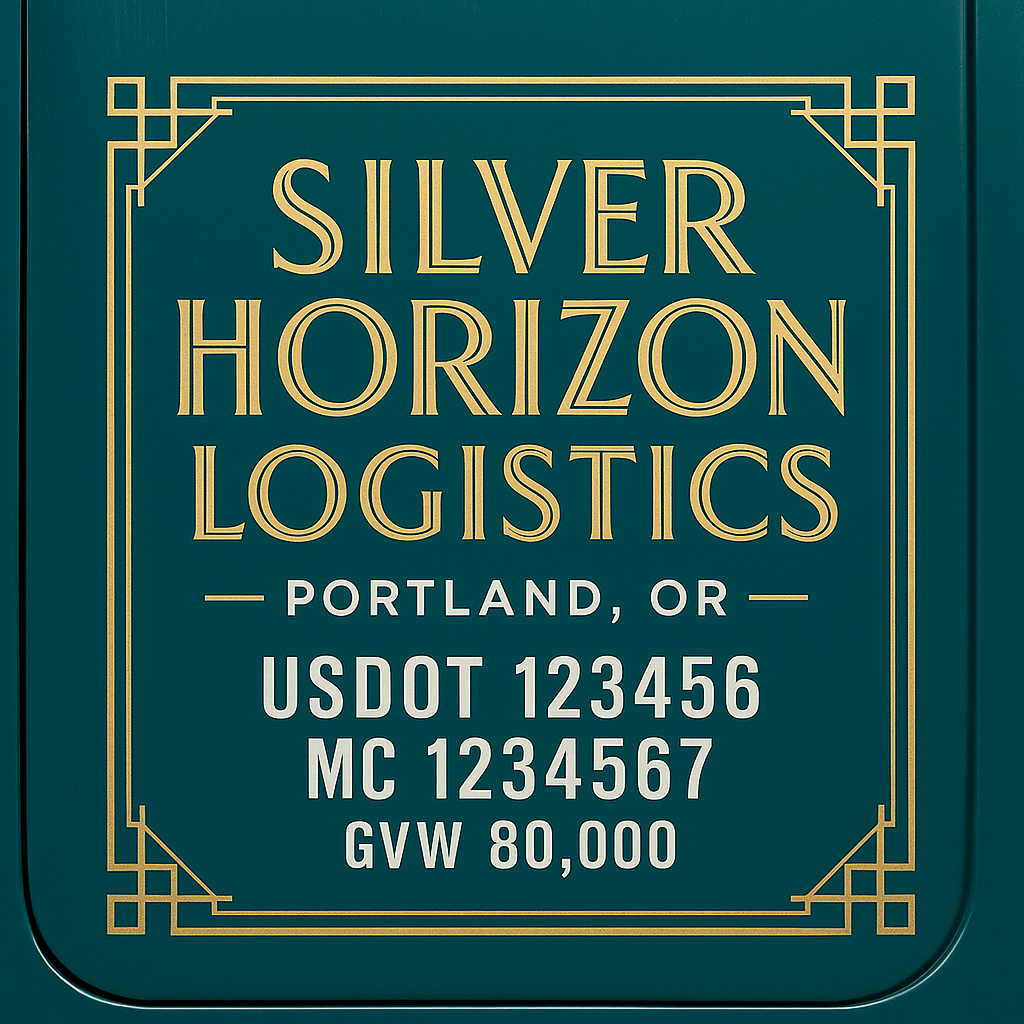 Custom Truck Door Lettering Sign Decal Sticker For Trucking, Businesses with City, State and USDOT, MC, GVW Truck Sign (2-Pack)