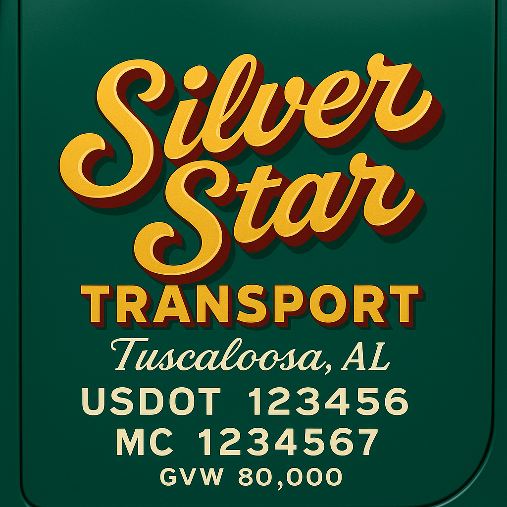 Custom Truck Door Lettering Sign Decal Sticker For Trucking, Businesses with City, State and USDOT, MC, GVW Truck Sign (2-Pack)