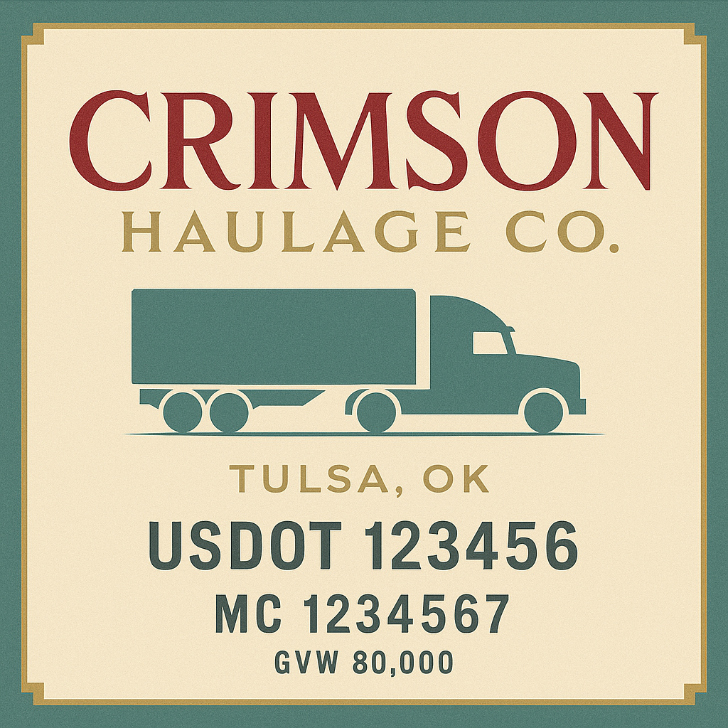 Custom Truck Door Lettering Sign Decal Sticker For Trucking, Businesses with City, State and USDOT, MC, GVW Truck Sign (2-Pack)