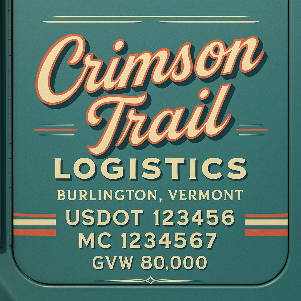 Custom Truck Door Lettering Sign Decal Sticker For Trucking, Businesses with City, State and USDOT, MC, GVW Truck Sign (2-Pack)