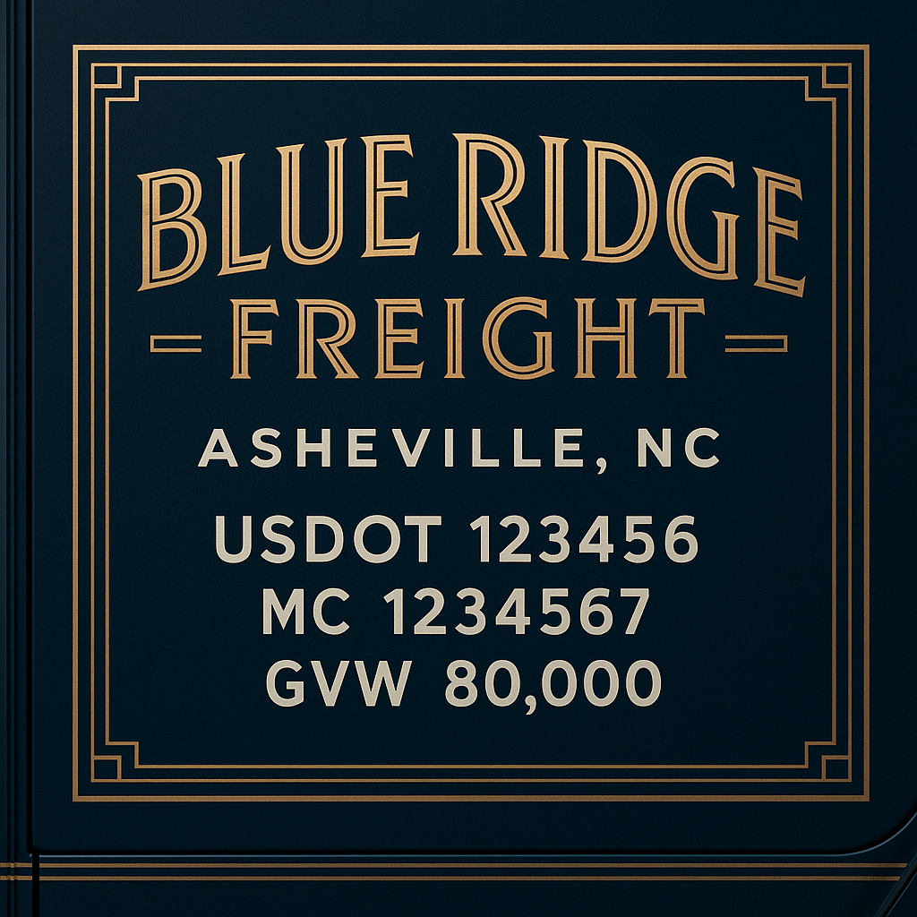 Custom Truck Door Lettering Sign Decal Sticker For Trucking, Businesses with City, State and USDOT, MC, GVW Truck Sign (2-Pack)