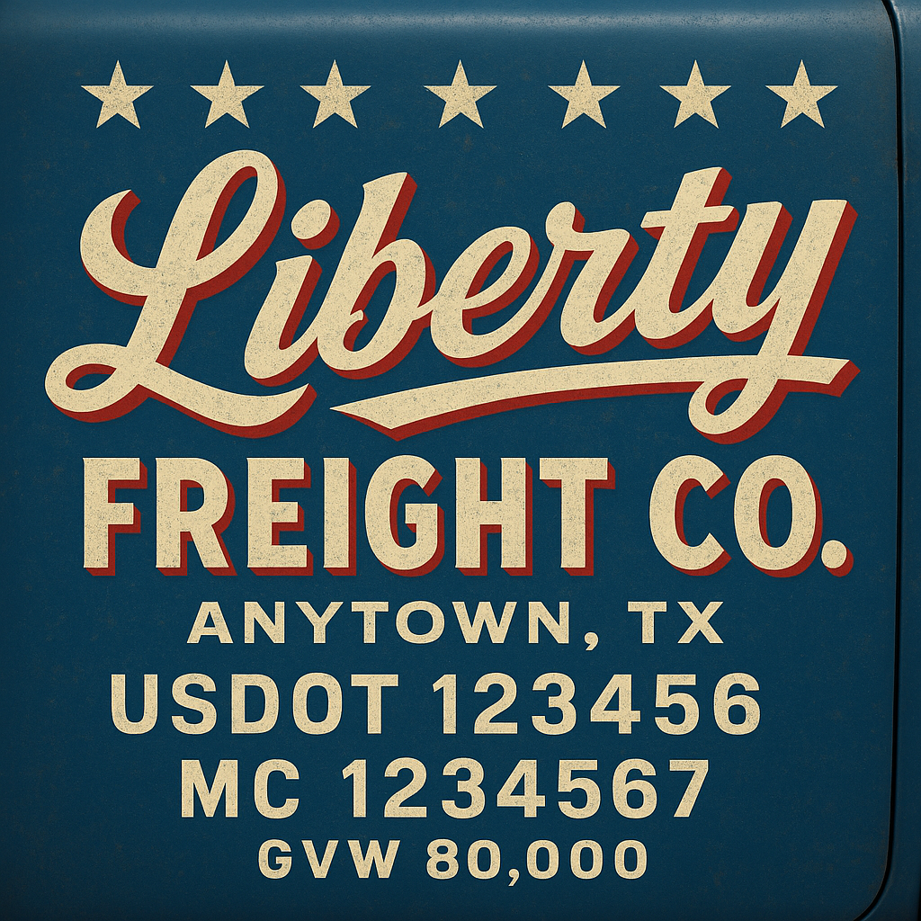 Custom Truck Door Lettering Sign Decal Sticker For Trucking, Businesses with City, State and USDOT, MC, GVW Truck Sign (2-Pack)