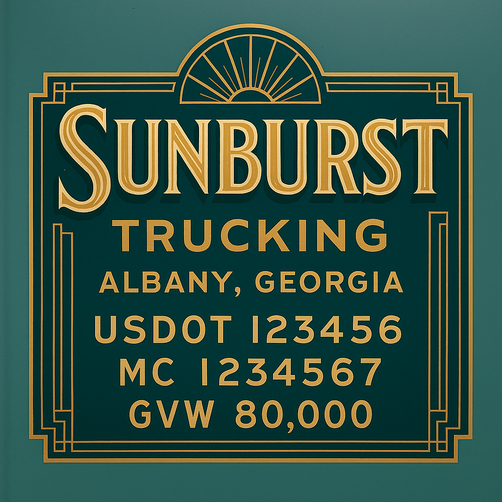 Custom Truck Door Lettering Sign Decal Sticker For Trucking, Businesses with City, State and USDOT, MC, GVW Truck Sign (2-Pack)