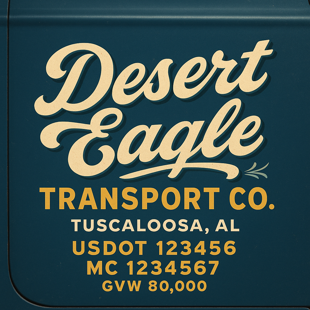 Custom Truck Door Lettering Sign Decal Sticker For Trucking, Businesses with City, State and USDOT, MC, GVW Truck Sign (2-Pack)
