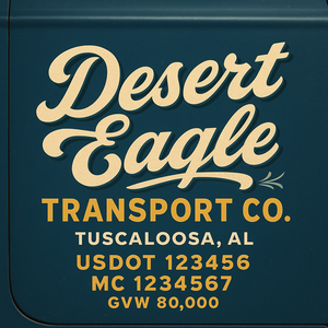 Custom Truck Door Lettering Sign Decal Sticker For Trucking, Businesses with City, State and USDOT, MC, GVW Truck Sign (2-Pack)