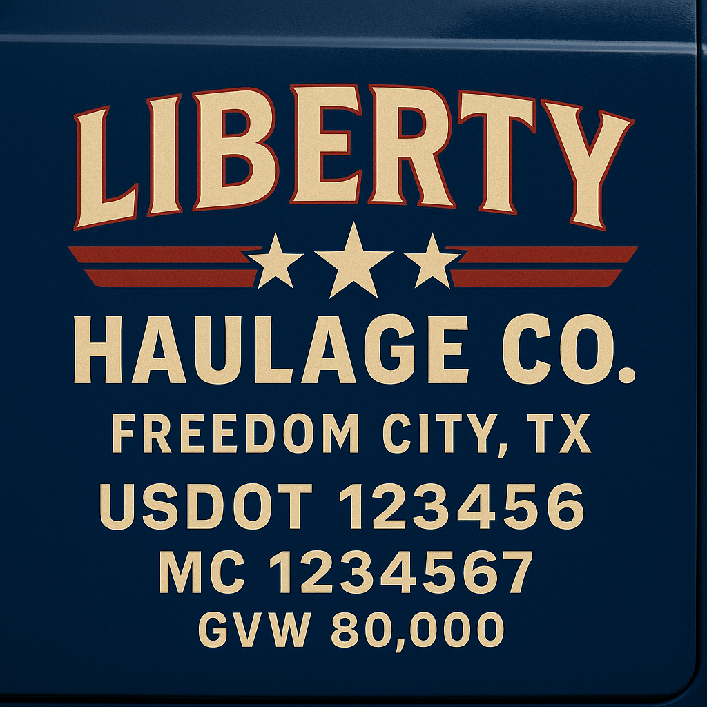 Custom Truck Door Lettering Sign Decal Sticker For Trucking, Businesses with City, State and USDOT, MC, GVW Truck Sign (2-Pack)