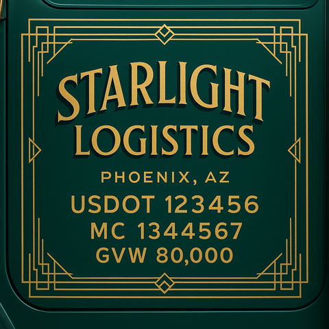 Custom Truck Door Lettering Sign Decal Sticker For Trucking, Businesses with City, State and USDOT, MC, GVW Truck Sign (2-Pack)