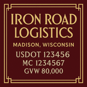 Custom Truck Door Lettering Sign Decal Sticker For Trucking, Businesses with City, State and USDOT, MC, GVW Truck Sign (2-Pack)
