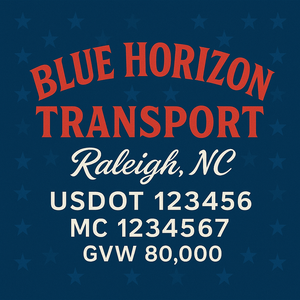 Custom Truck Door Lettering Sign Decal Sticker For Trucking, Businesses with City, State and USDOT, MC, GVW Truck Sign (2-Pack)