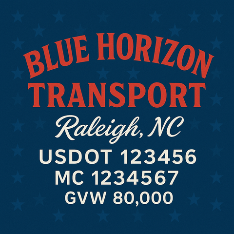 Custom Truck Door Lettering Sign Decal Sticker For Trucking, Businesses with City, State and USDOT, MC, GVW Truck Sign (2-Pack)