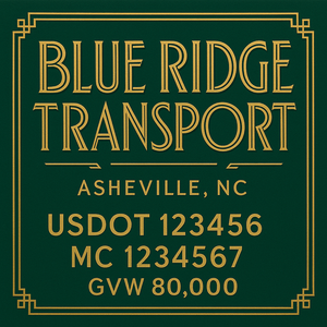 Custom Truck Door Lettering Sign Decal Sticker For Trucking, Businesses with City, State and USDOT, MC, GVW Truck Sign (2-Pack)