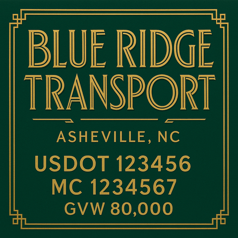 Custom Truck Door Lettering Sign Decal Sticker For Trucking, Businesses with City, State and USDOT, MC, GVW Truck Sign (2-Pack)