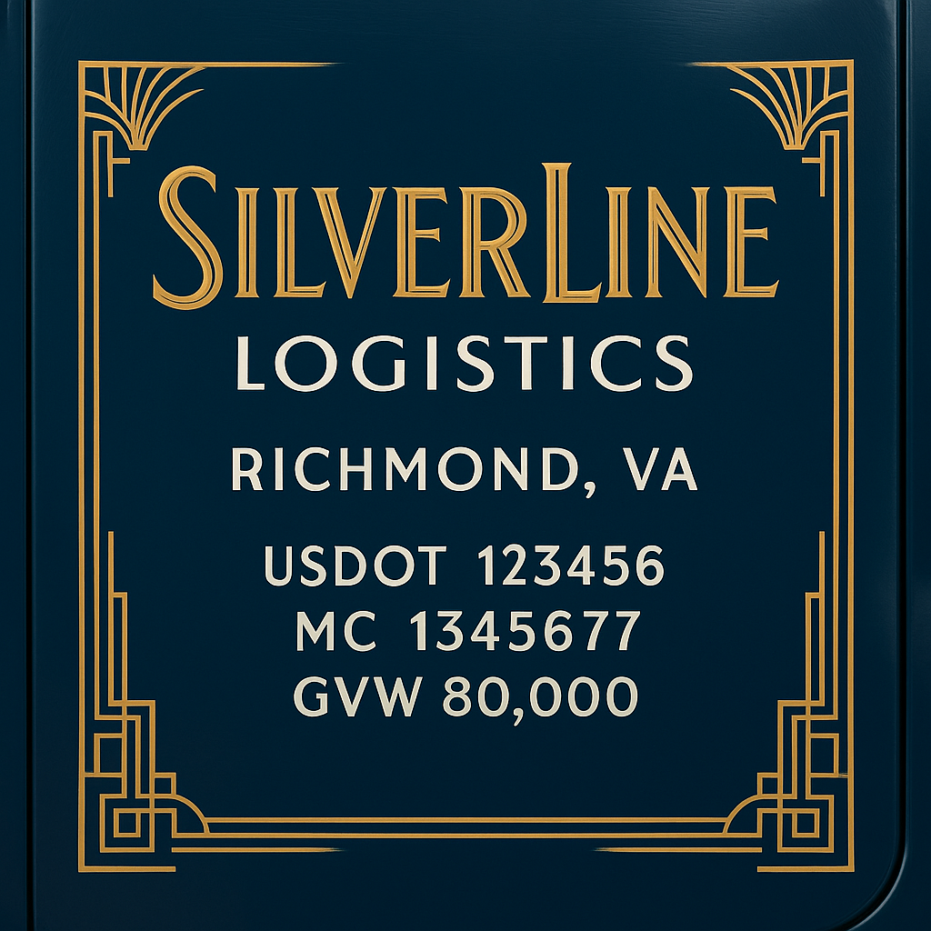 Custom Truck Door Lettering Sign Decal Sticker For Trucking, Businesses with City, State and USDOT, MC, GVW Truck Sign (2-Pack)