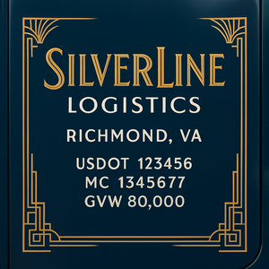 Custom Truck Door Lettering Sign Decal Sticker For Trucking, Businesses with City, State and USDOT, MC, GVW Truck Sign (2-Pack)