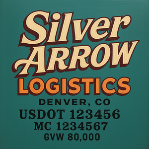 Custom Truck Door Lettering Sign Decal Sticker For Trucking, Businesses with City, State and USDOT, MC, GVW Truck Sign (2-Pack)