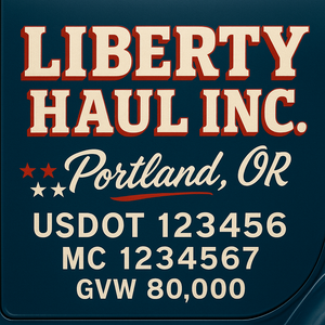 Custom Truck Door Lettering Sign Decal Sticker For Trucking, Businesses with City, State and USDOT, MC, GVW Truck Sign (2-Pack)