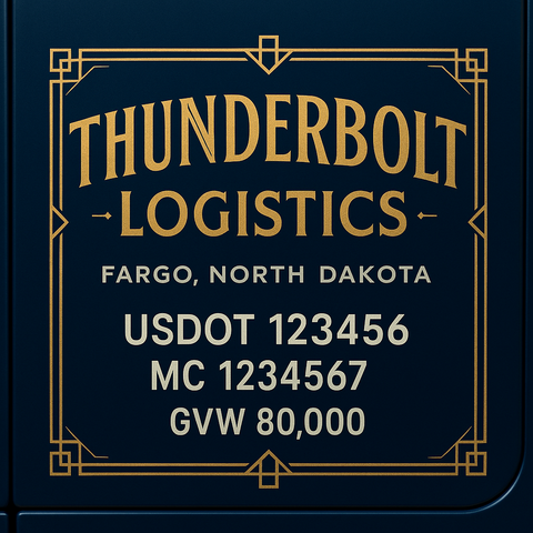 Custom Truck Door Lettering Sign Decal Sticker For Trucking, Businesses with City, State and USDOT, MC, GVW Truck Sign (2-Pack)