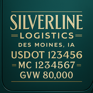 Custom Truck Door Lettering Sign Decal Sticker For Trucking, Businesses with City, State and USDOT, MC, GVW Truck Sign (2-Pack)