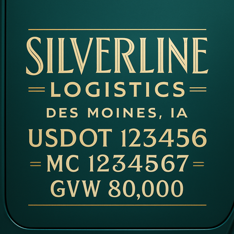 Custom Truck Door Lettering Sign Decal Sticker For Trucking, Businesses with City, State and USDOT, MC, GVW Truck Sign (2-Pack)