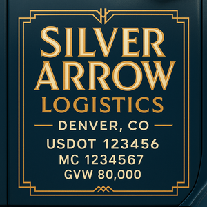 Custom Truck Door Lettering Sign Decal Sticker For Trucking, Businesses with City, State and USDOT, MC, GVW Truck Sign (2-Pack)