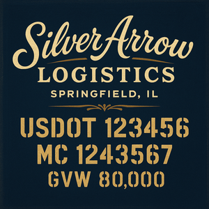 Custom Truck Door Lettering Sign Decal Sticker For Trucking, Businesses with City, State and USDOT, MC, GVW Truck Sign (2-Pack)