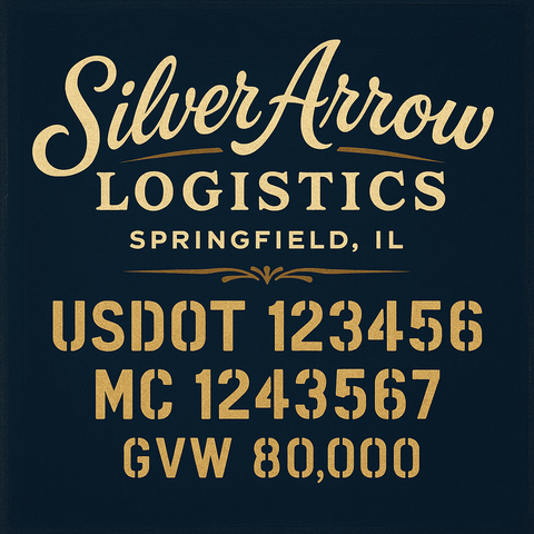 Custom Truck Door Lettering Sign Decal Sticker For Trucking, Businesses with City, State and USDOT, MC, GVW Truck Sign (2-Pack)