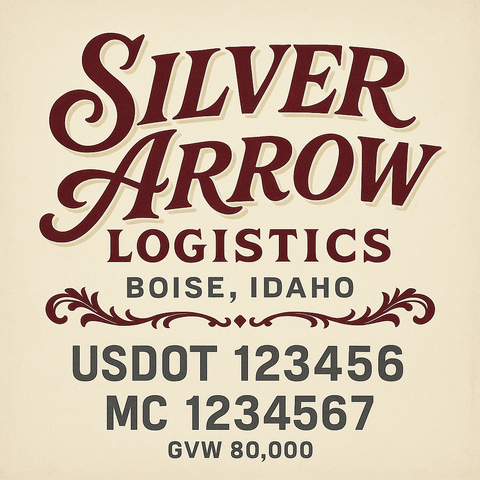Custom Truck Door Lettering Sign Decal Sticker For Trucking, Businesses with City, State and USDOT, MC, GVW Truck Sign (2-Pack)