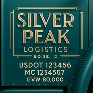 Custom Truck Door Lettering Sign Decal Sticker For Trucking, Businesses with City, State and USDOT, MC, GVW Truck Sign (2-Pack)