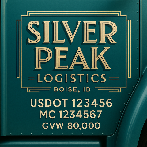Custom Truck Door Lettering Sign Decal Sticker For Trucking, Businesses with City, State and USDOT, MC, GVW Truck Sign (2-Pack)