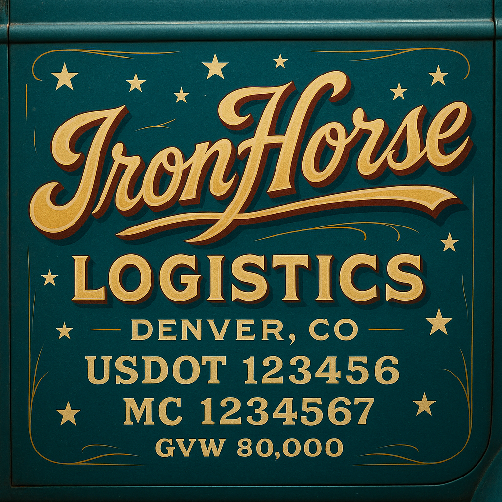 Custom Truck Door Lettering Sign Decal Sticker For Trucking, Businesses with City, State and USDOT, MC, GVW Truck Sign (2-Pack)