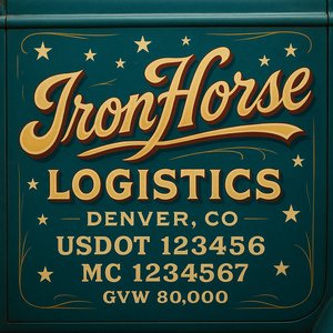Custom Truck Door Lettering Sign Decal Sticker For Trucking, Businesses with City, State and USDOT, MC, GVW Truck Sign (2-Pack)